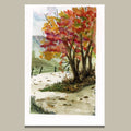 Autumn walk on the path print