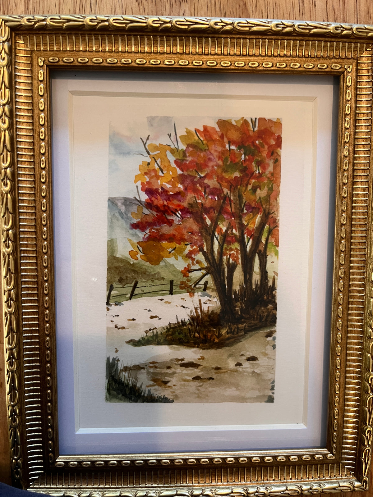 Autumn walk on the path print (size 5 by 7)